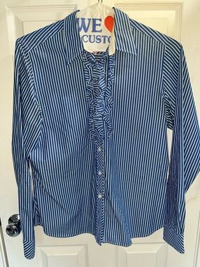 Lilly Pulitzer Jonni Blue and White Button Down